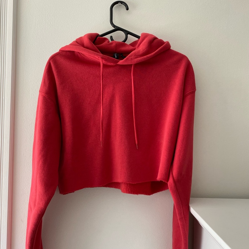 Urban Outfitters Red Cropped Hoodie